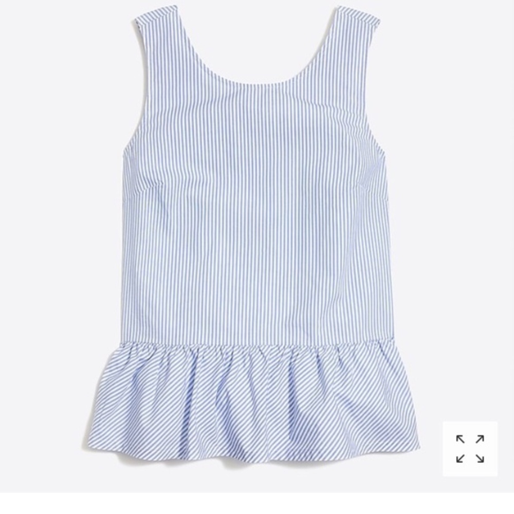 New J. Crew Bow Back Peplum Top SZ M